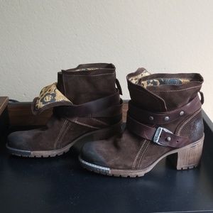 Fly London LOK Buckle Suede Winter Biker boot